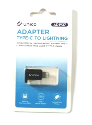 Adattatore Adapter Da 8 PIN IPHONE FEMMINA A Type Tipo C Cavo Maschio