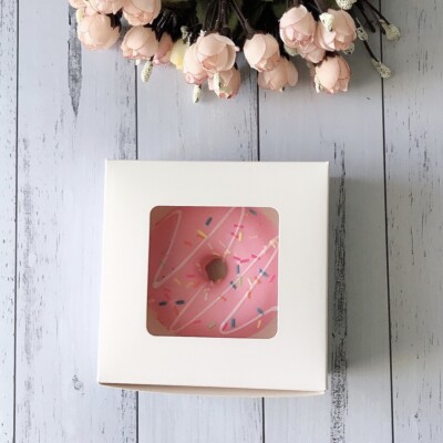 50x Large Donut Cake Window Favor Box Wedding Birthday Party Give Away Gift Box