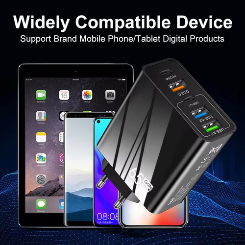 2Stück Schnellladegerät 65W Netzteil 2x USB-C +3x USB-A Charger Mehrfach Stecker - Bild 4 von 15