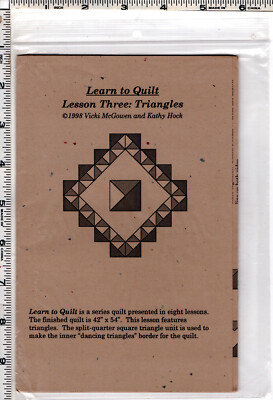 Learn to Quilt  1998 Quakertown Quilts Lesson Three: Triangles Packet No Fabrics