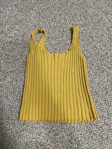 yellow ribbed crop top
