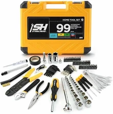 Steel Head 99 Piece Essential Home and Auto Repairs Hand Tools Set in Carry Case