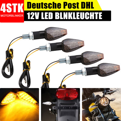 4 Stk LED Universal Motorrad Blinkleuchte Mini-Blinker für Quad Roller Lampe 12V