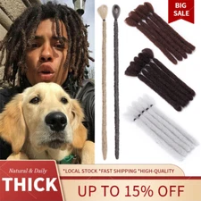 US Men Hippie Dreadlocks 100% Handmade Hair Extension Synthetic Dread Locs Soft