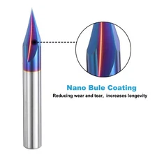 30 Degree V Groove Engraving Router Bits Tip and 3 Flutes 1/4 Inch Shank