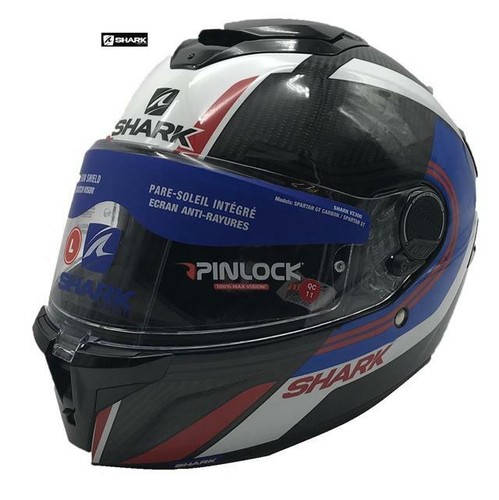 Motorcycle Helmet Integral SHARK SPARTAN GT CARBON Tracker Blue/Red/White (  | eBay