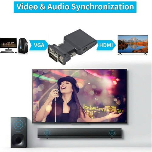VGA M to HDMI F Adapter with Audio Male VGA to Female HDMI Converter PC to HDTV - Picture 13 of 15