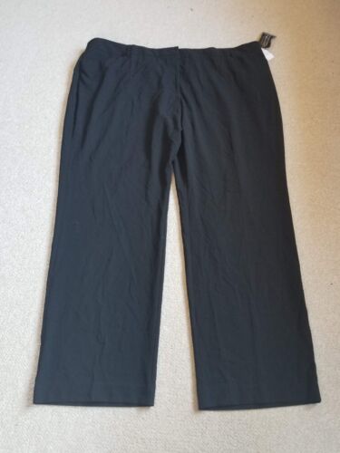 Pantaloni da donna nuovi con etichette-FASHION BUG-""Adattamento corretto""- nero ""Vita dritta comfort""-32 W T - Foto 1 di 5