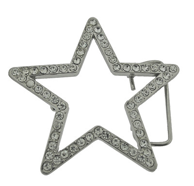 New Men Big Silver Metal Star Belt Buckle Rhinestone Blinged Style Cowgirl Rodel