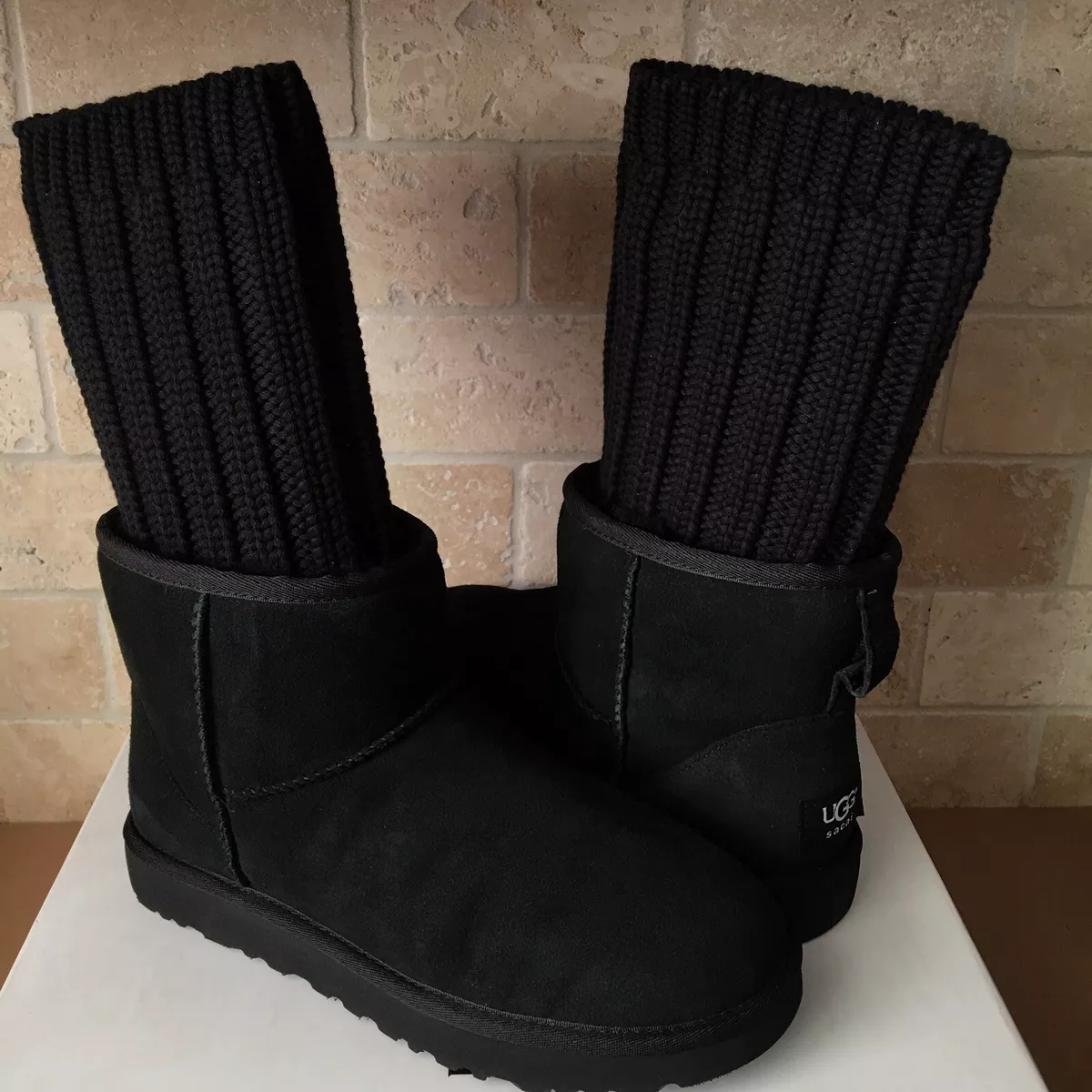 ugg sacai KNIT CLASSIC MINI 8 BLACK