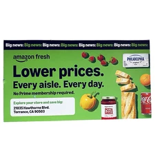 Print Ad Mailer 2025 Market Grocery Store Amazon Fresh Prop Ephemera Collectors