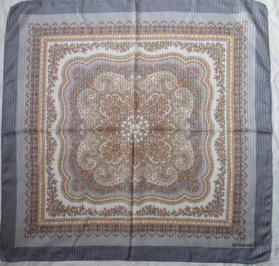 Foulard En Soie 100% Vintage Erre - Motif Floral Aztèque - Fait Main En Italie - Occasion