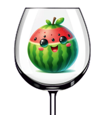 12x Aquarell Cartoon Wassermelone Weinglas Flasche Becher Vinyl Aufkleber Abziehbild