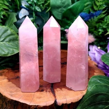 Natural Rose Quartz Tower Point Healing Crystal Obelisk Gemstone Home Decor Gift