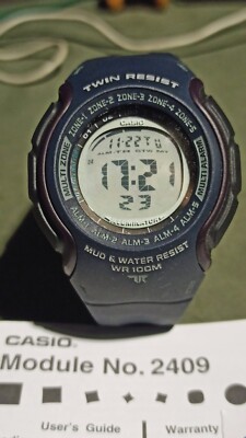Casio TwinResist WR 100M Digital Armbanduhr 2409