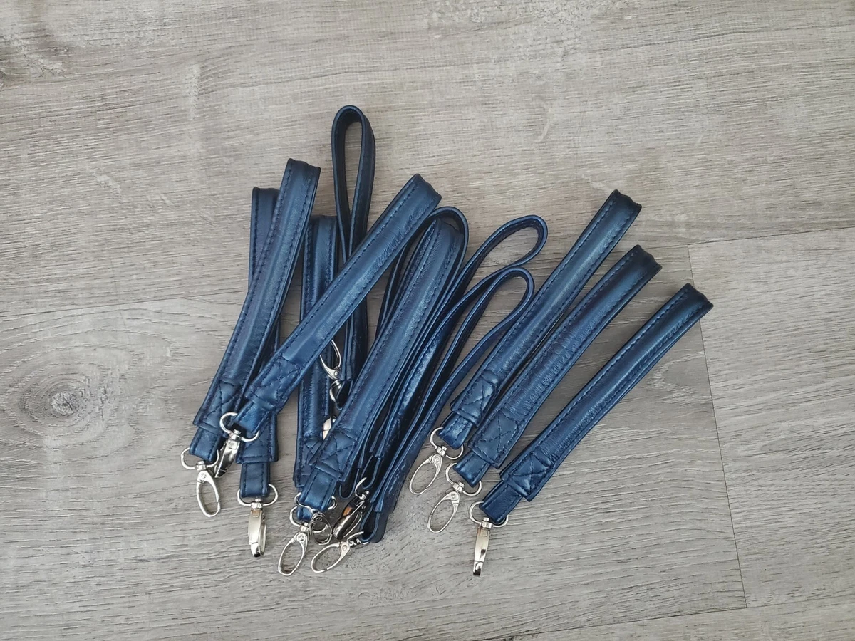 Blue Leather Wrist Strap Leather Keychain Purse Strap Key