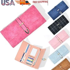 Larger Capacity Long Wallets for Womens Trifold Wallet Card Holder Handbag Purse