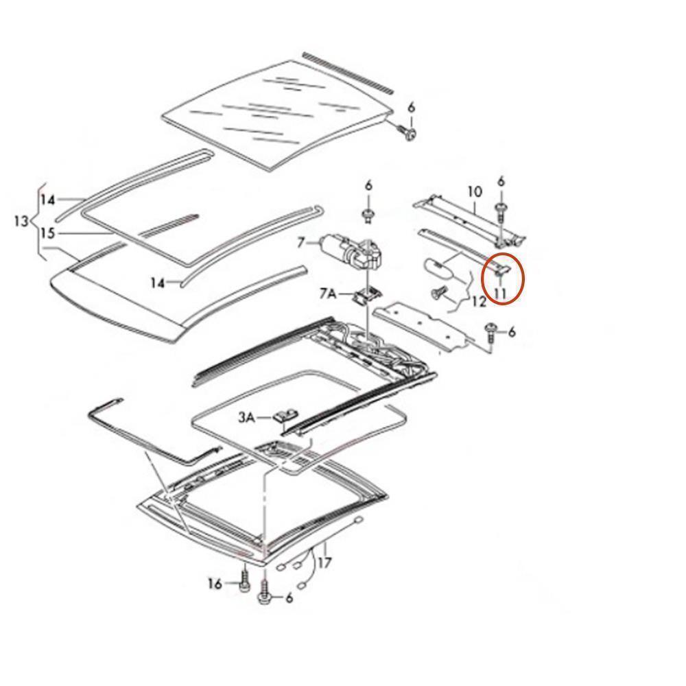 Schiebedach Reparatursatz Schieberschiene Für Seat Leon 1M (1999–2005) – OEM 4B0877165, Hochwertiger Ersatz