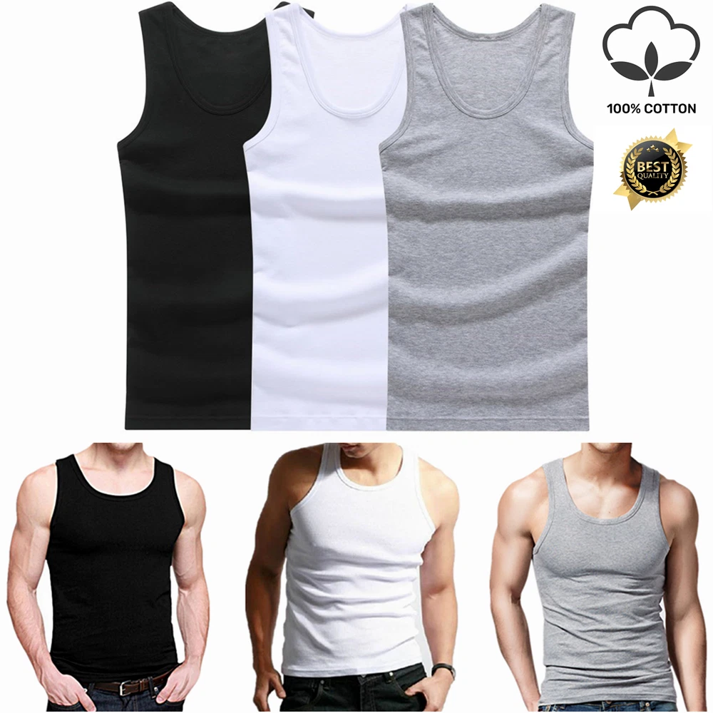 3-12 Pack Men 100% Cotton Tagless Ribbed Tank Top A-Shirt Wife Beater  Undershirt