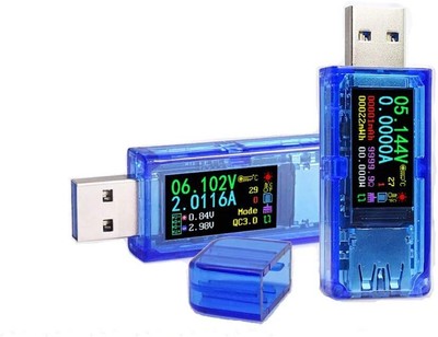AT35 USB 3.0 Tester Power Meter 3.7-30V 0-4A Voltage Blue, Black 