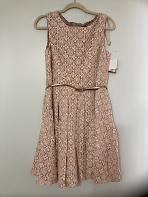 Jessica Howard Sleeveless Lace Dress With Pleated Skirt (Peach) Women's  Dress | eBay
