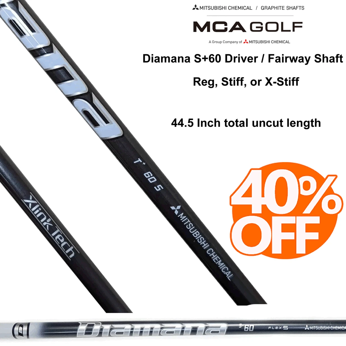 Manche Driver Mitsubishi Diamana D+ 72X X5ct – 43,75 Pouces, Flex Stiff, Graphit, Japon