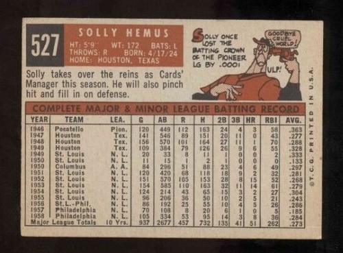 1959 Topps ExMt-NrMt Set Break, Stars, Specials, HI #'s, NM-MT Commons - U-PICK - Bild 143 von 167