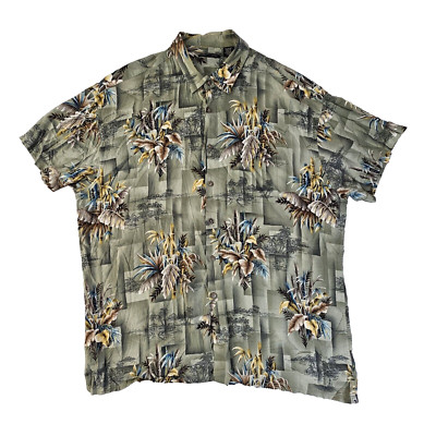 PIERRE CARDIN Mens XXL 100% Rayon Aloha Button-up Shirt