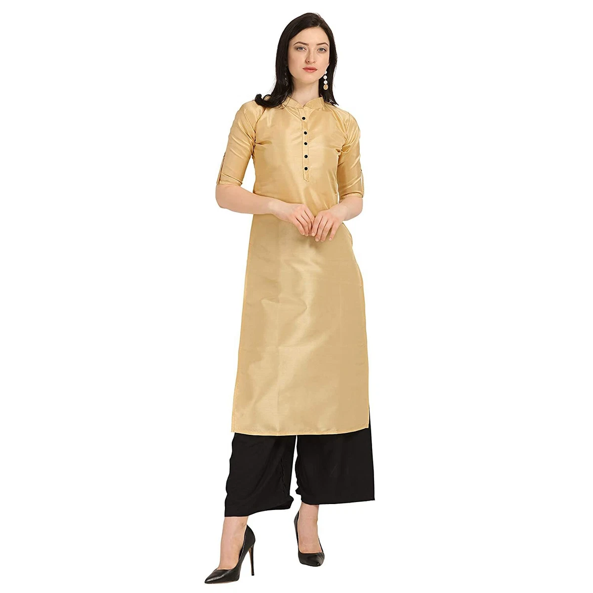 Update 157+ plain golden kurti netgroup.edu.vn