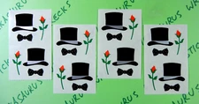 Mrs. Grossman's Stickers Top Hats & Roses Half Sheets Lot Of 4