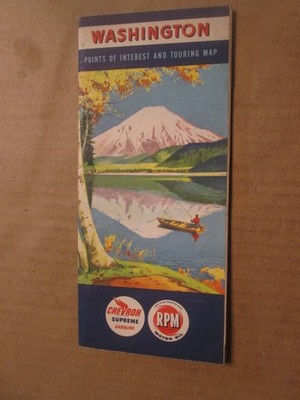 Chevron Highway Road Map of Washington 1945