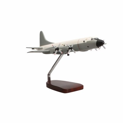 NEW Lockheed Martin P-3C Orion (Hi-Vis White/Grey) Large Mahogany Model
