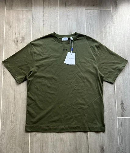 Off-White c/o Virgil Abloh Spray Marker Over T-Shirt Olive Green Size XS NWT - product listing photo