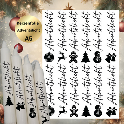 Kerzenfolie Adventslicht A5 | Wasserschiebefolie für Stabkerzen