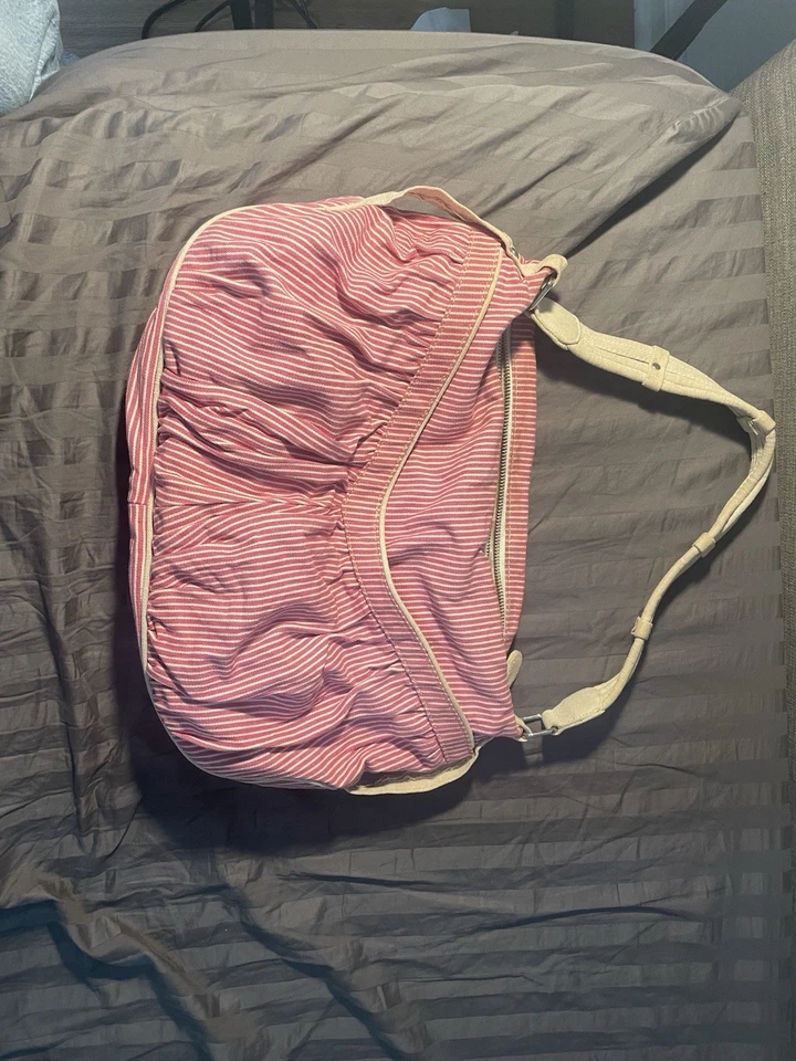 Bolso de Hombro Lauren Merkin Mediano Rosa y Beige, Con Interior Floral Foto 2 de 4