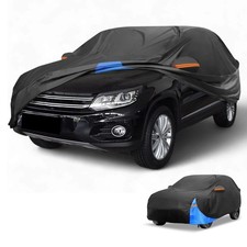 Autoabdeckung Wasserdicht Allwetter für VW Tiguan 2016-2021 Schwarz Blau 210D-PU