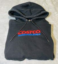 Costco Wholesale Hoodie Men M / Women L Black Pullover Fleece Lined Heavyweight