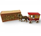 Marx Tin Wind Up Toytown Dairy  Horse Drawn Wagon Toy  Original Toyland Milk Box