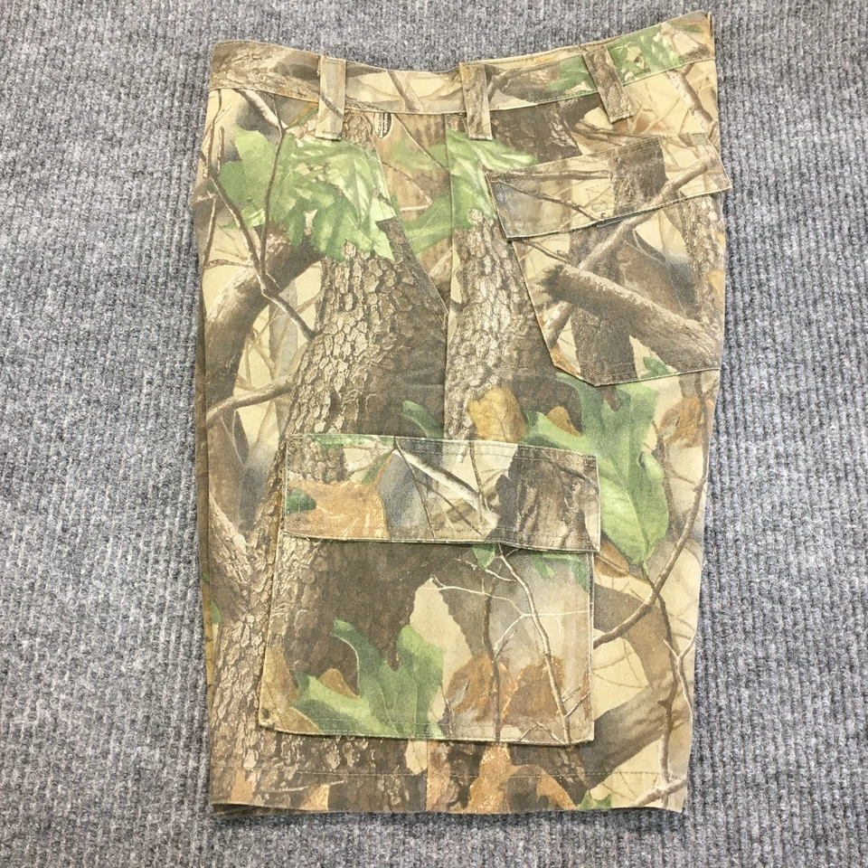 Wrangler Camo Cargo Shorts Mens 34 Brown Green Realtree Hardwoods Camouflage Y2K - Image 3 of 4