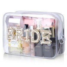 Etercycle Bride Clear Makeup Bag, Bridal Shower Gifts Engagement Cosmetic Bag...