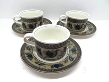 Mikasa Intaglio Arabella Flat Cups and Saucers CAC01 Bundle of 3 Sets