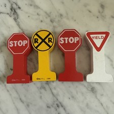 Thomas The Tank Engine Gullane Wooden Railroad Crossing signs 1998