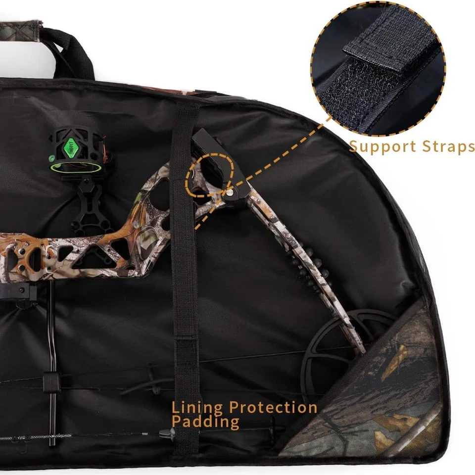 Estuche de arco compuesto suave ligero con bolsillo de flecha y correas para mochila Foto 3 de 4