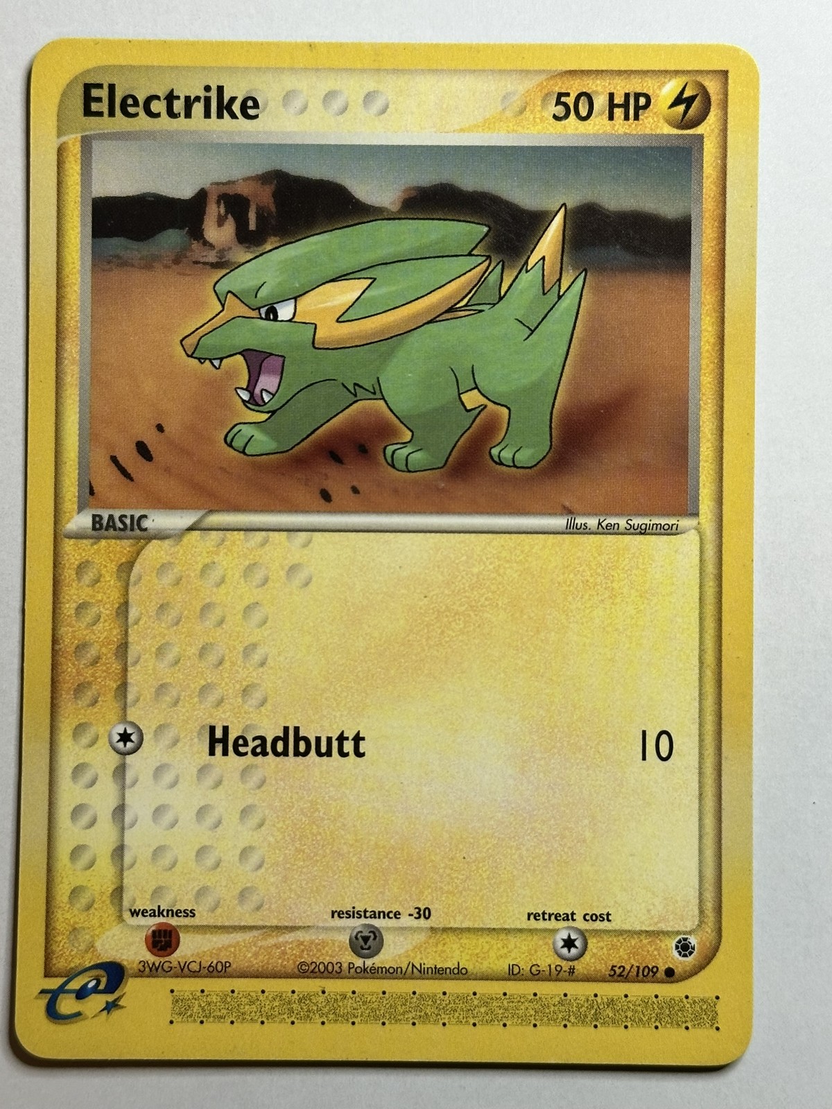 Electrike - Ruby and Sapphire 52/109 Pokemon card NM