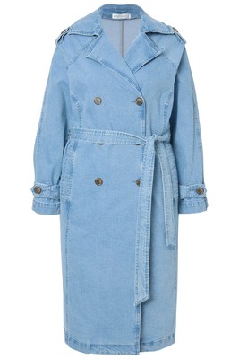 Studio Untold Damen große Größen Jeans Trenchcoat A Linie Revers