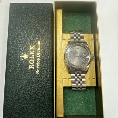 Rolex 1601 Datejust WG Fluted Bezel 1972 6251H Jubilee Slate Grey Sunburst Dial!
