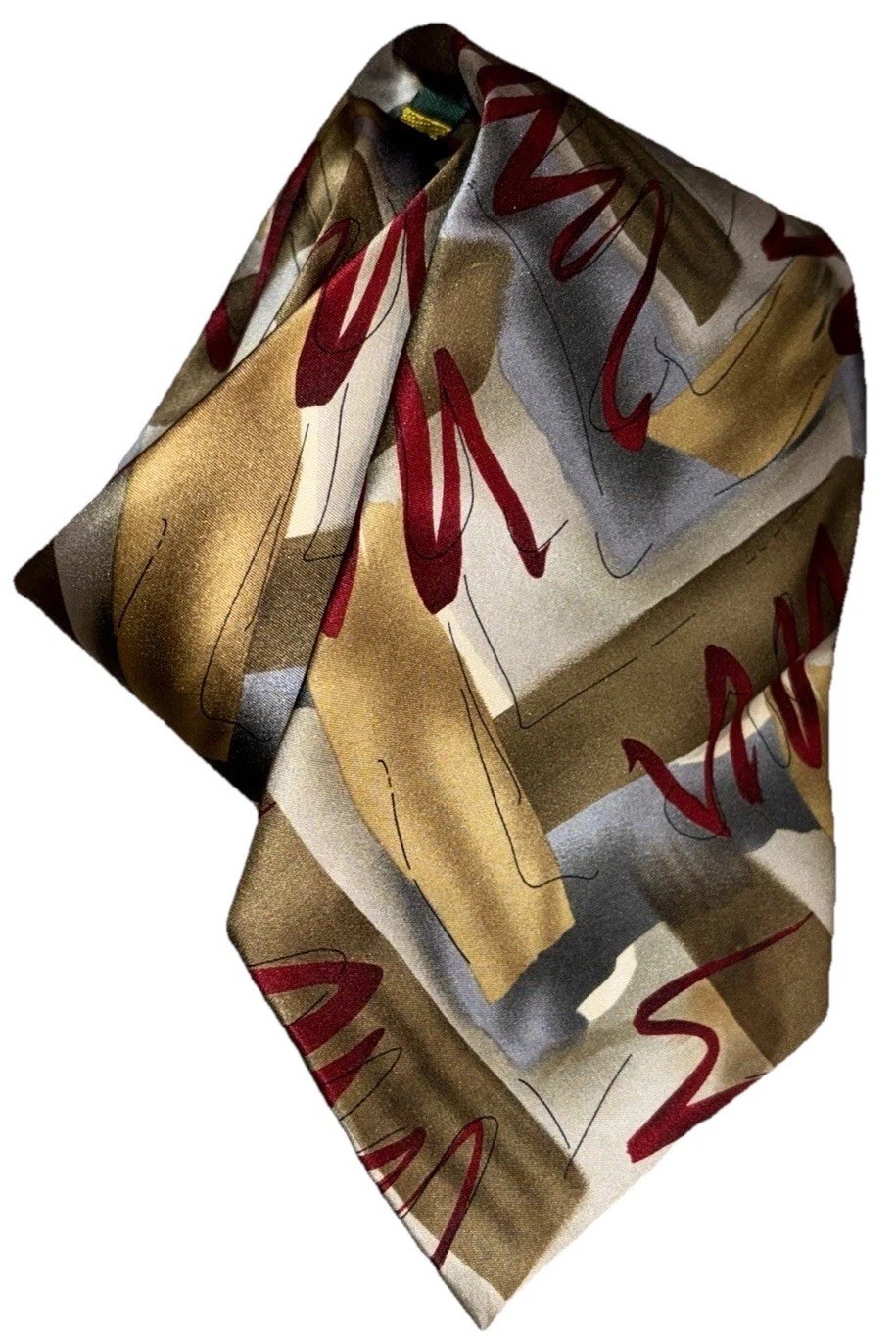 JERRY GARCIA Silk Tie Gold Silver Red - Desert Storm Collection 28