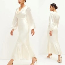 REFORMATION 'Lazaro' Ivory Satin Maxi Dress FIOR DI LATTE US 4 NWT $528