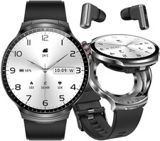 2-in-1 Bluetooth Smart Watch with Earbuds 1.85' HD Fitness Tracker for Men Women