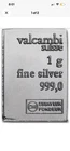 1 gram Silver Bar - Valcambi